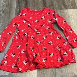 Girls Red Minnie Mouse Dress sz Small 6/6X